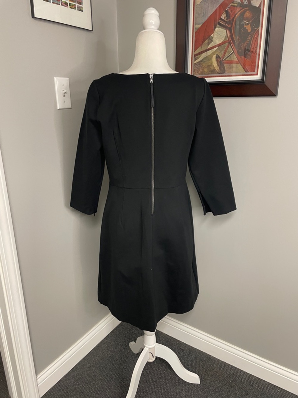 Spanx womens long sleeve midi knee length dress black size Large career office - Picture 5 of 6